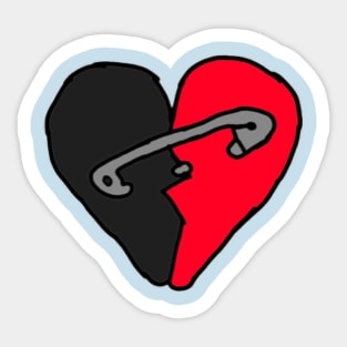 Safety Pin Heart Sticker